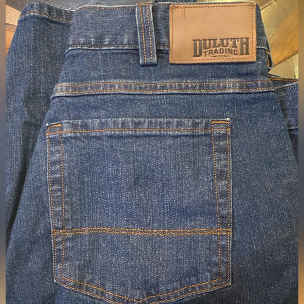 COPY - (EUC ) DULUTH TRADING FLEX BALLROOM WEEKENDER JEANS 38 X 32 EXCELLENT CO…
